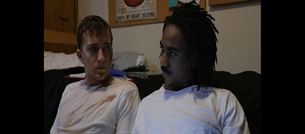 Screenshot from Intervene video featuring two students talking