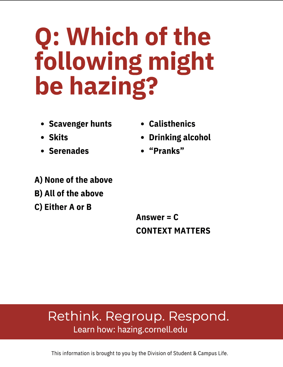 Which of the following might be hazing? 2024 Poster